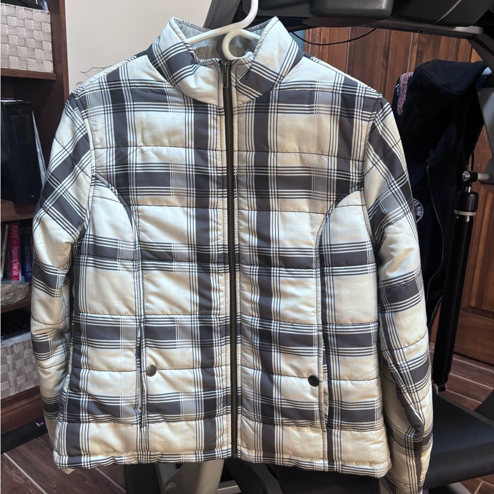 Plaid Women’s Jacket - White and Black
